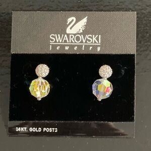 NWT Swarovski Jewelry - earrings with gold posts